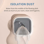 NNEDSZ Grey Anti-Spill Floating Pet Water Bowl for Dogs and Cats - 1L Capacity, Splash-Proof and Anti-Wet Mouth Design-2