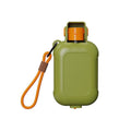 Green Portable Pet Water Bottle and Food Bowl - 460ml 2 in 1 Foldable Travel Feeder with One Touch Water Dispensing and Carry Strap for Dogs and Cats-0