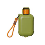 Green Portable Pet Water Bottle and Food Bowl - 460ml 2 in 1 Foldable Travel Feeder with One Touch Water Dispensing and Carry Strap for Dogs and Cats-0