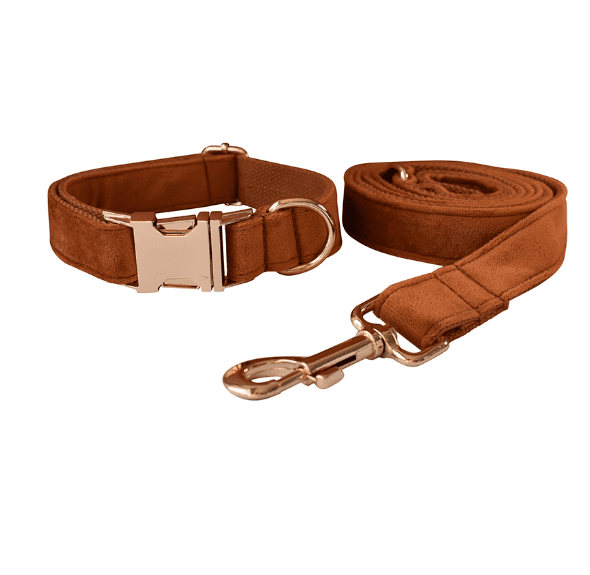 Velvet Dog Collar and Leash Set-8