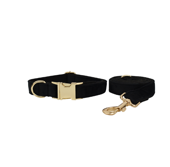 Velvet Dog Collar and Leash Set-10