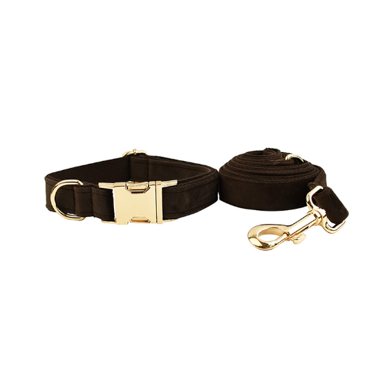 Velvet Dog Collar and Leash Set-12