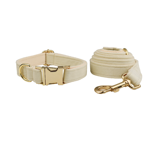 Velvet Dog Collar and Leash Set-14