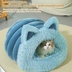 Cat Dog Bed Cat Ear Shape Pet Bed Soft Cozy Nest For Small Animals Sleeping
