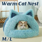 Cat Dog Bed Cat Ear Shape Pet Bed Soft Cozy Nest For Small Animals Sleeping
