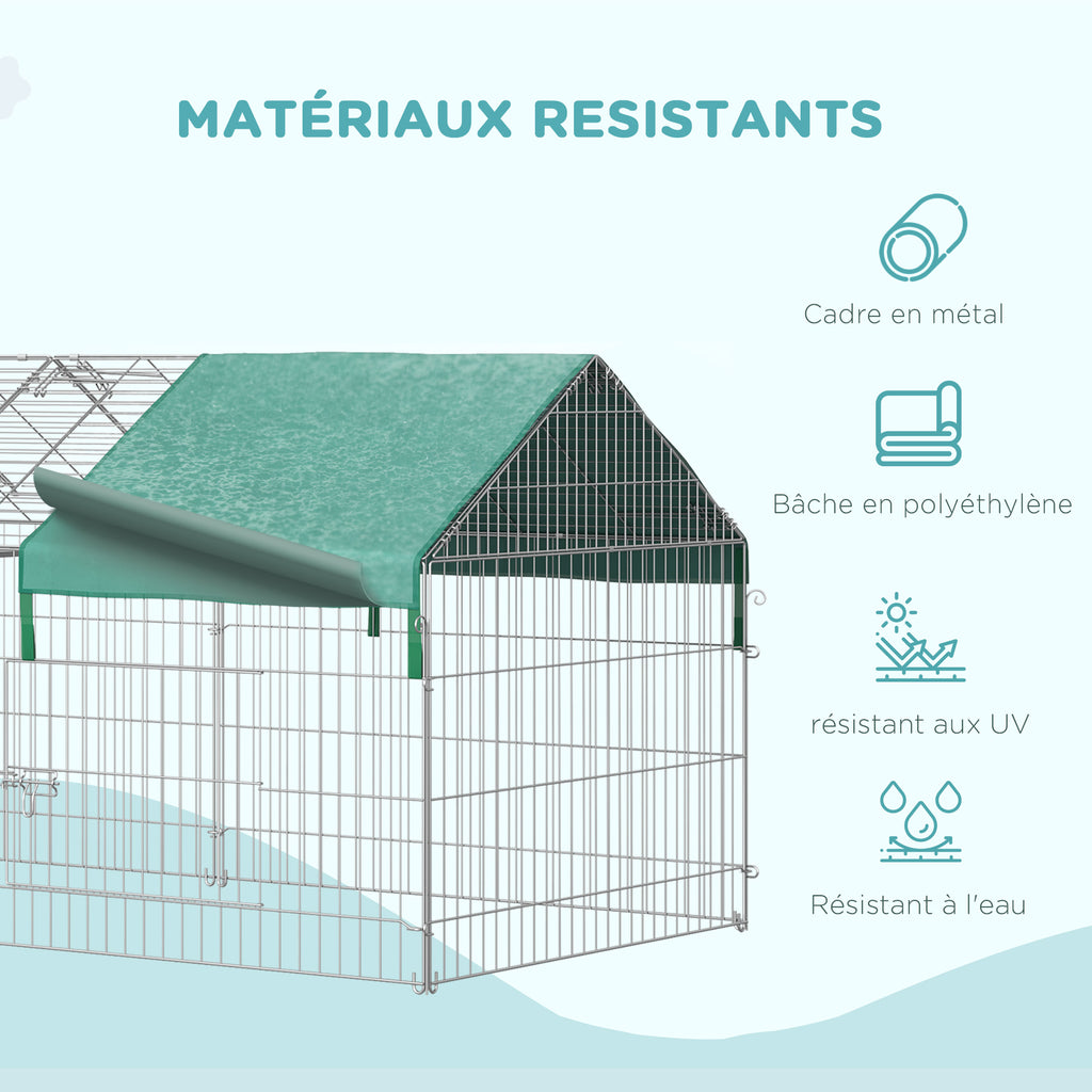 Durable and sturdy galvanized metal frame with a polyethylene cover