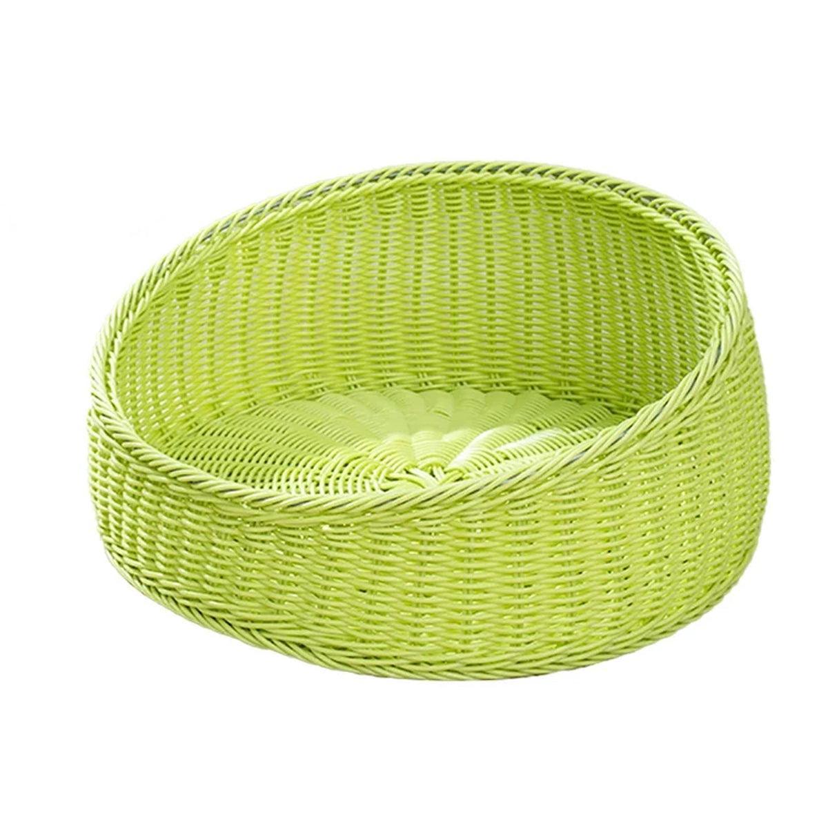 Rattan Cat Nest Four Seasons Open Cat House Summer Bed for Cats Pet Supplies