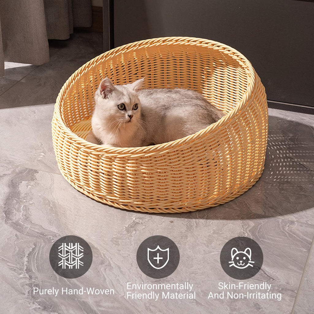 Rattan Cat Nest Four Seasons Open Cat House Summer Bed for Cats Pet Supplies
