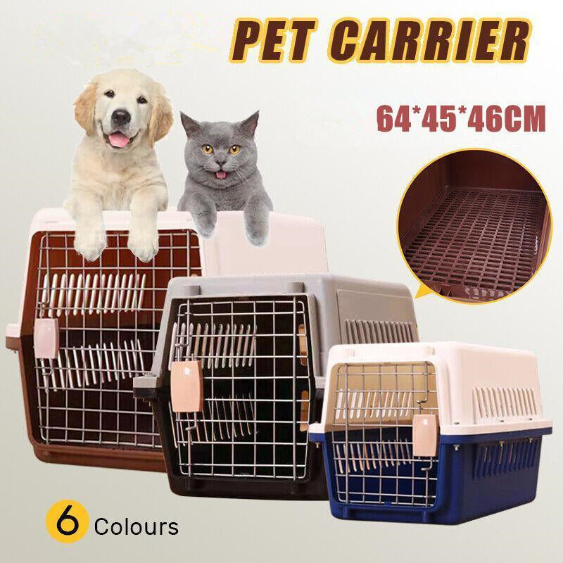 Large Pet Transport Crate for Dog Cat Rabbit Portable Ventilated Travel Carrier-0