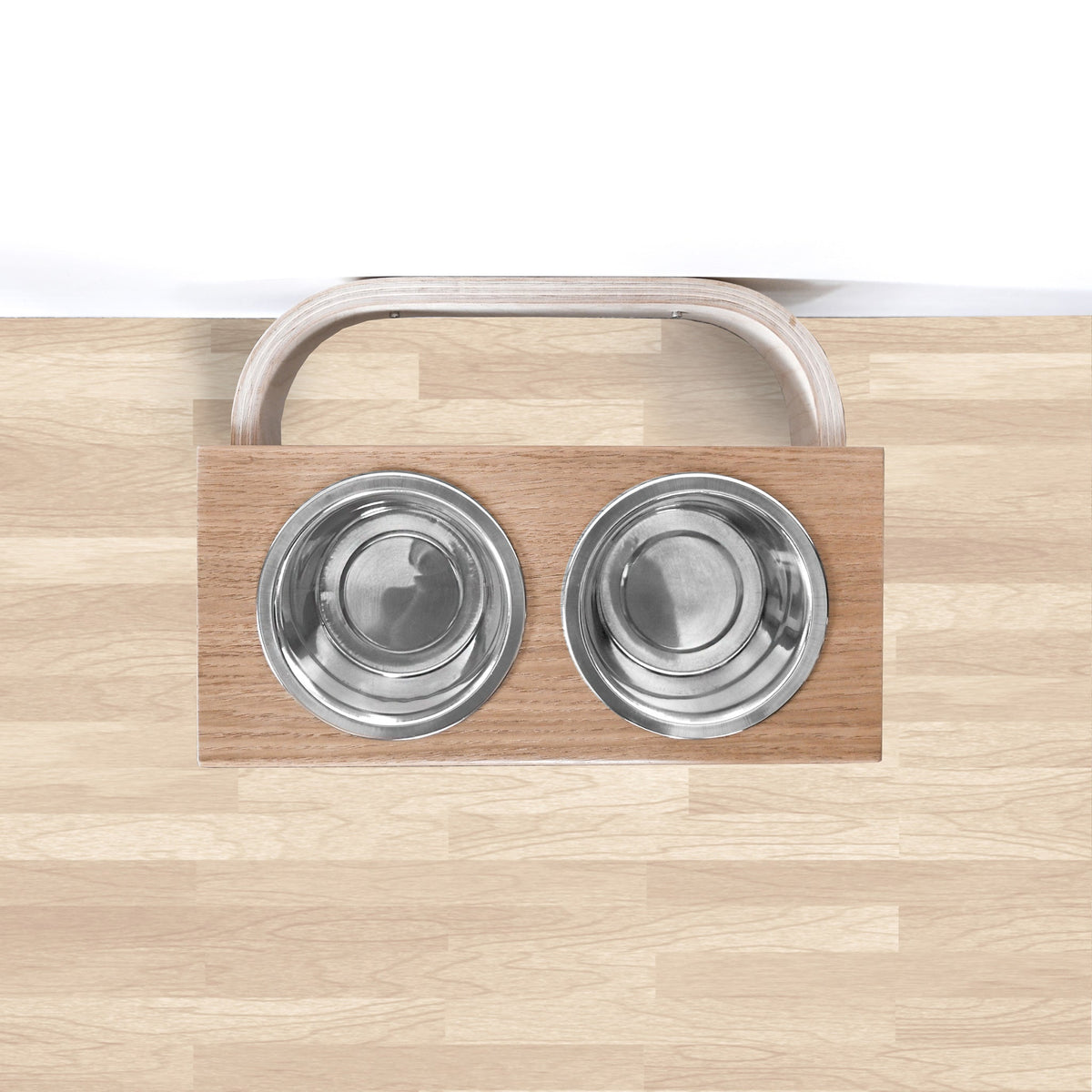 Small Dogs and Cats Wooden Elevated Stand, Young Dog Stand with Bowls-4