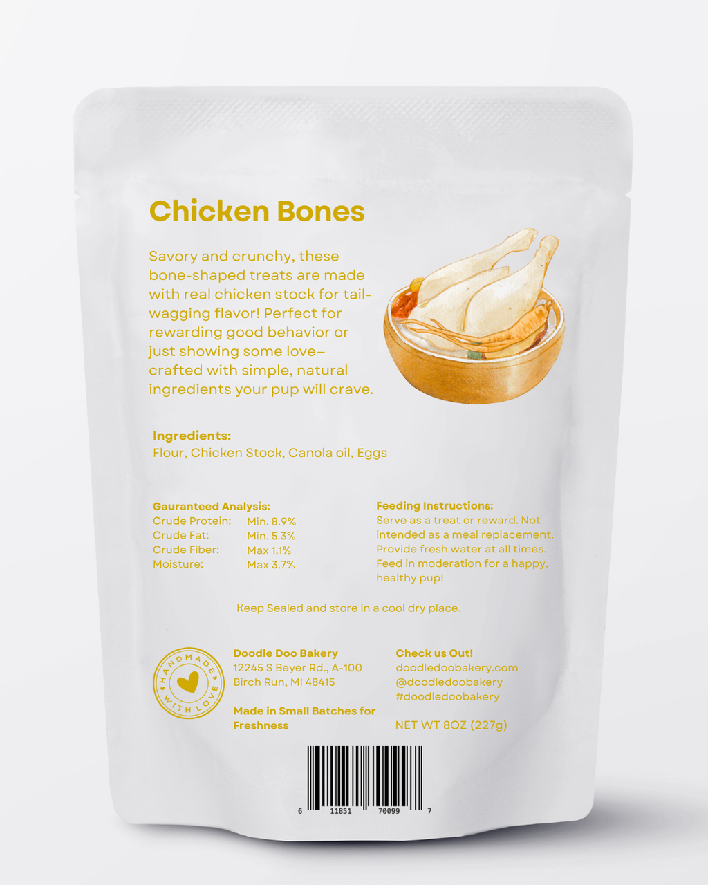 🍗Homemade Dog Treats - Chicken Treat 1/2lb-1