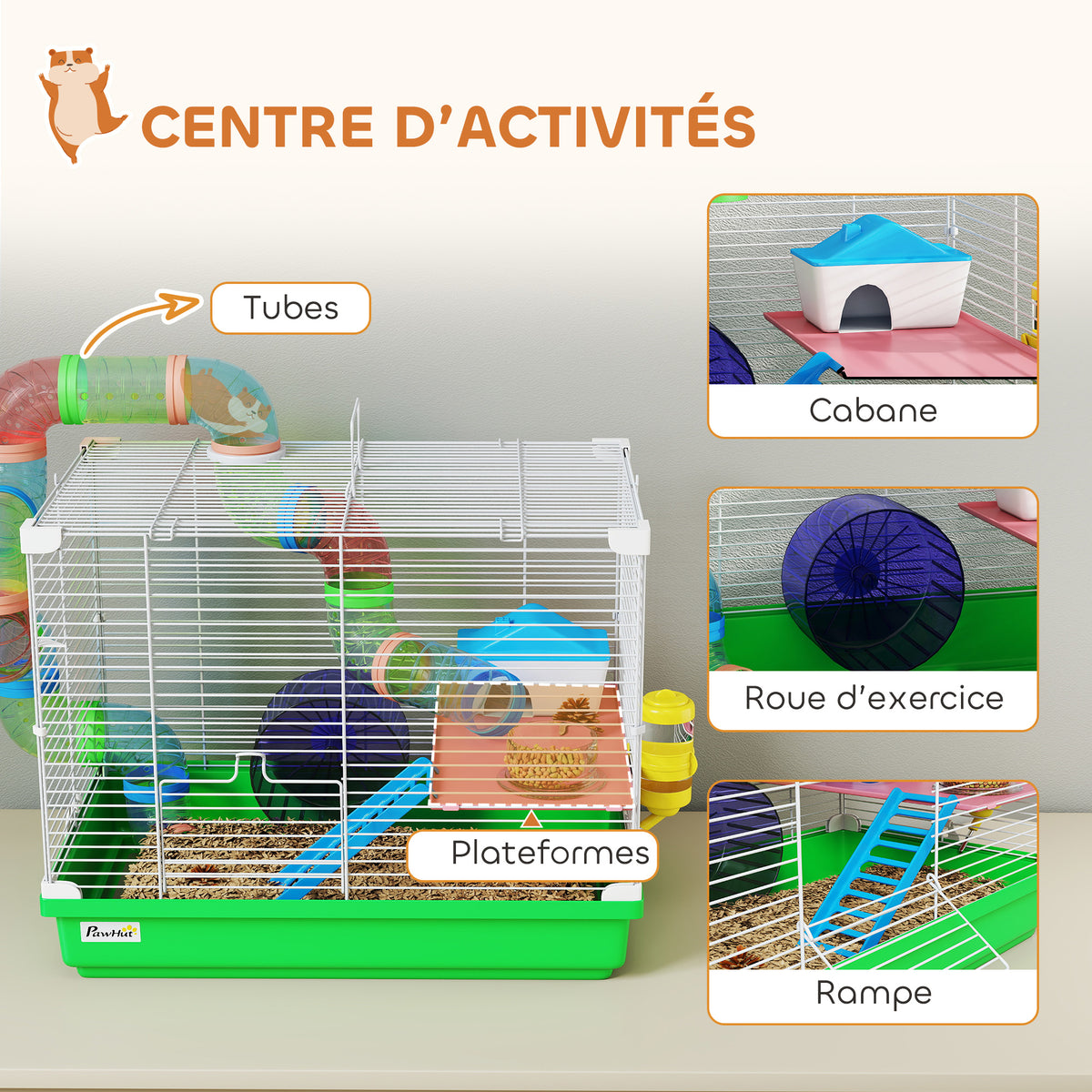 This superb cage for dwarf hamsters and gerbils offers an ideal habitat and play area for your small pet(s)