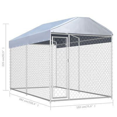 Outdoor kennel with roof-6