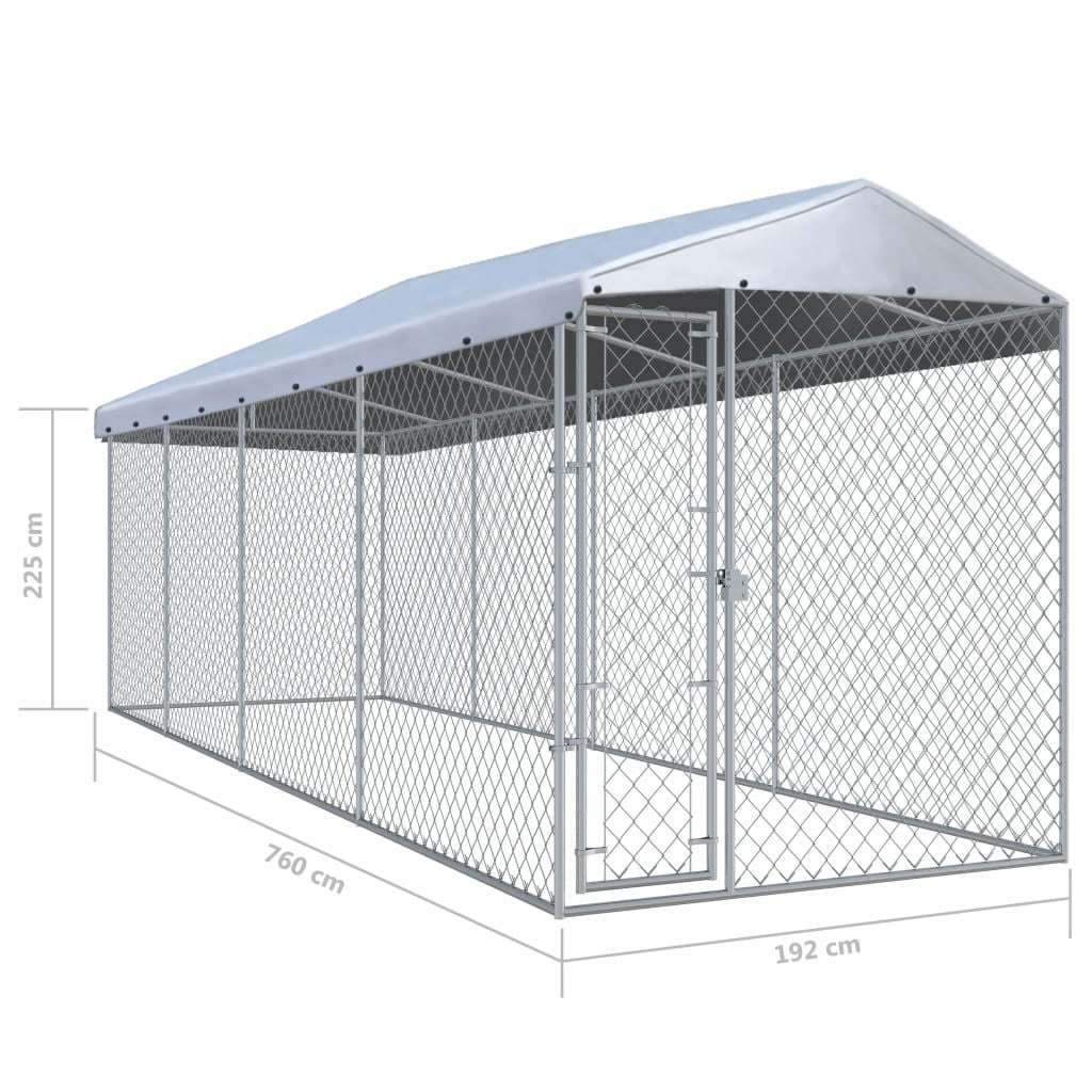 Outdoor kennel with roof-7