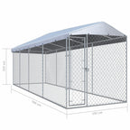Outdoor kennel with roof-3
