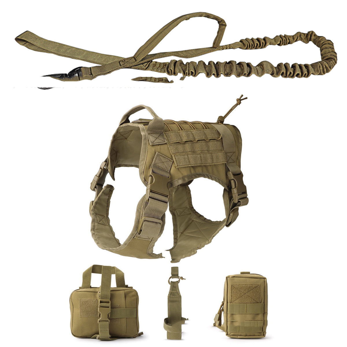 Outdoor Dog Vest Five Piece Suit Tactical Dog Clothing Dog Supplies-7