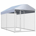 Outdoor kennel with roof-0