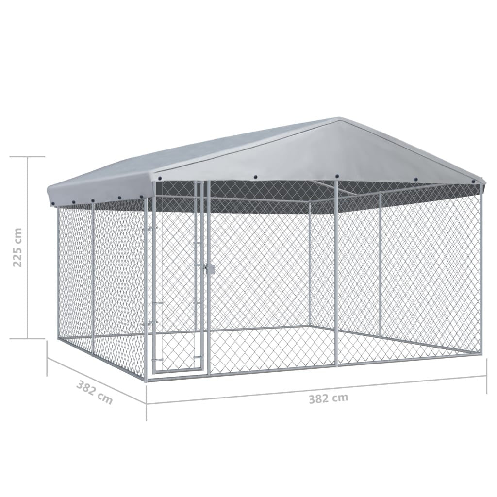 Outdoor kennel with roof-8