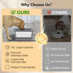 Dog Stainless Steel Water Bowl with Mat-4