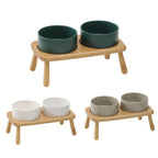 Ceramic Elevated Dog Bowl Anti-Slip Double Bowl for Small Medium Large Dogs-1
