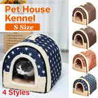 S Size Pet House Kennel Soft Igloo Beds Cave Cat Puppy Bed Warm Cushion Fold