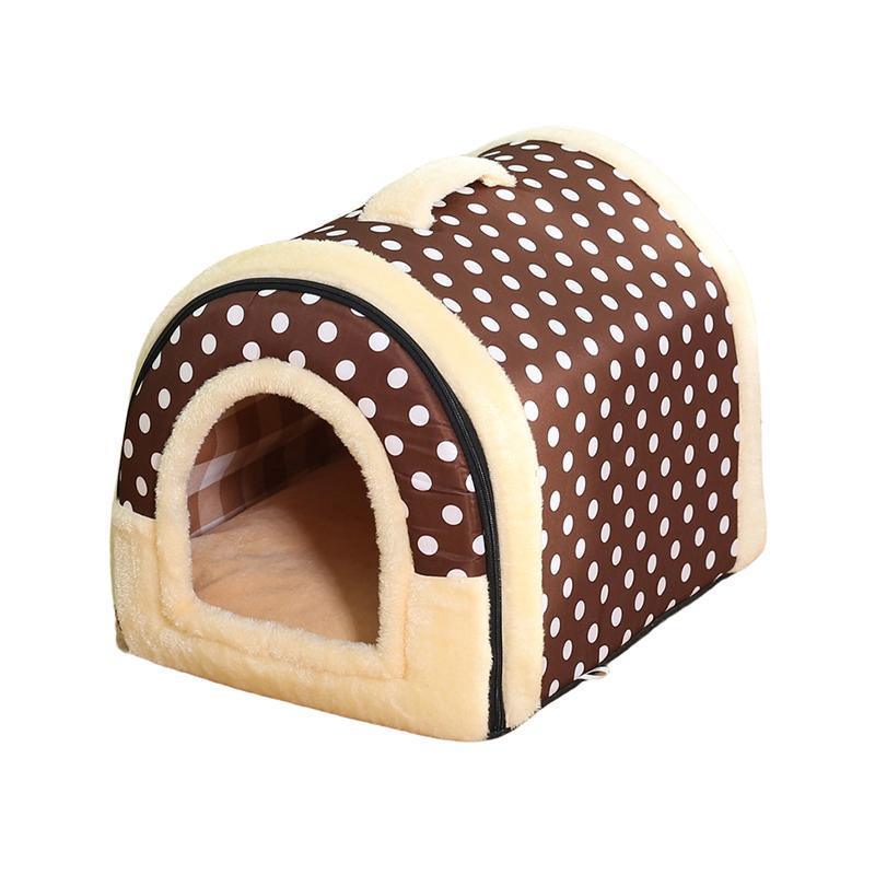 S Size Pet House Kennel Soft Igloo Beds Cave Cat Puppy Bed Warm Cushion Fold