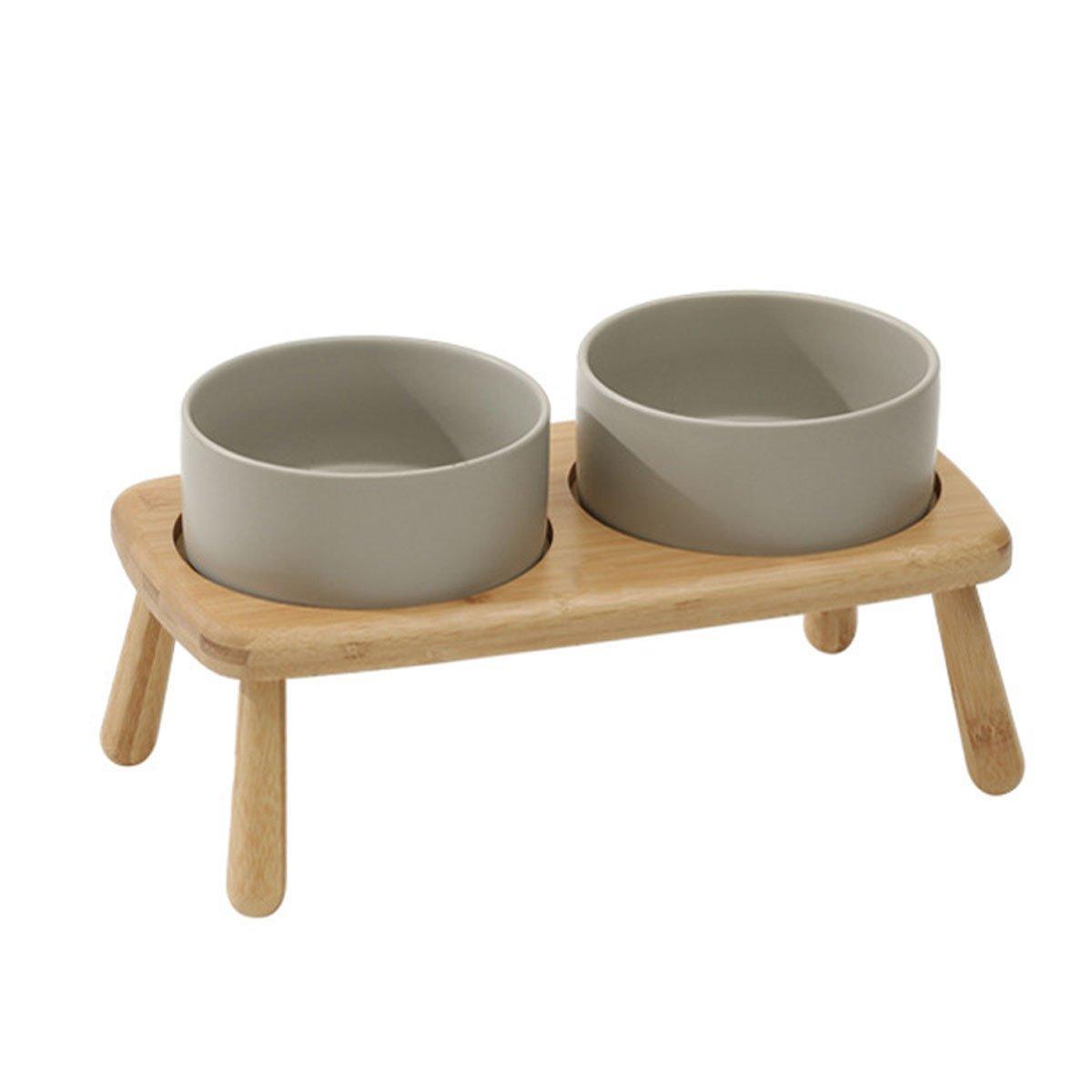 Ceramic Elevated Dog Bowl Anti-Slip Double Bowl for Small Medium Large Dogs-7