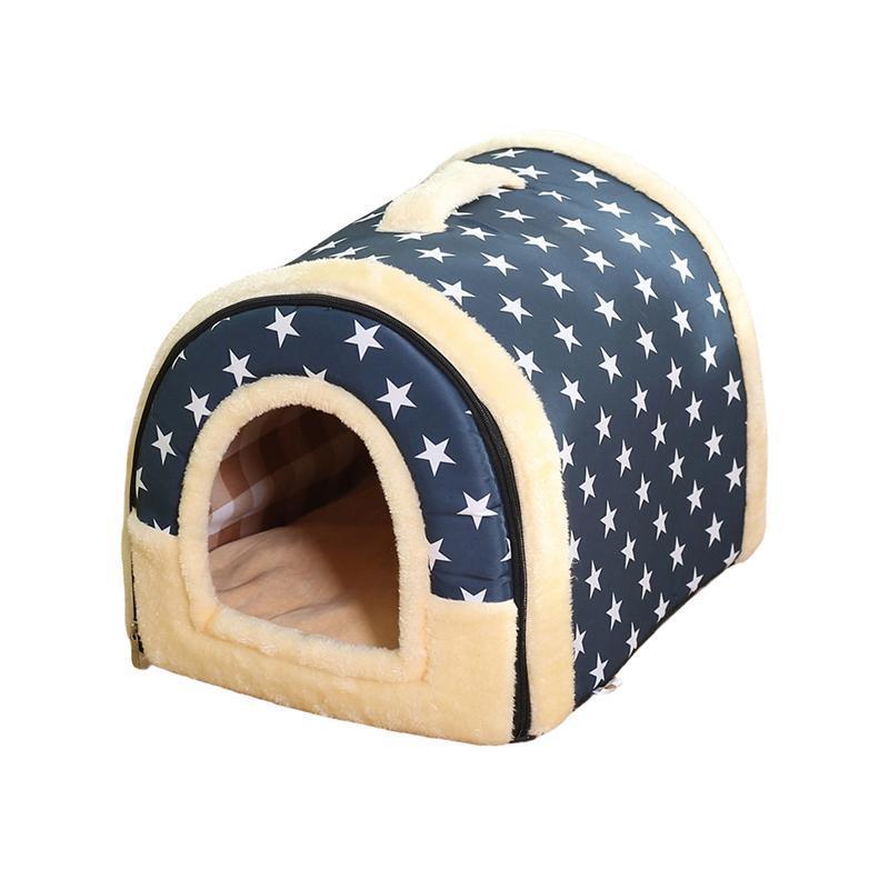S Size Pet House Kennel Soft Igloo Beds Cave Cat Puppy Bed Warm Cushion Fold