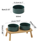 Ceramic Elevated Dog Bowl Anti-Slip Double Bowl for Small Medium Large Dogs-2
