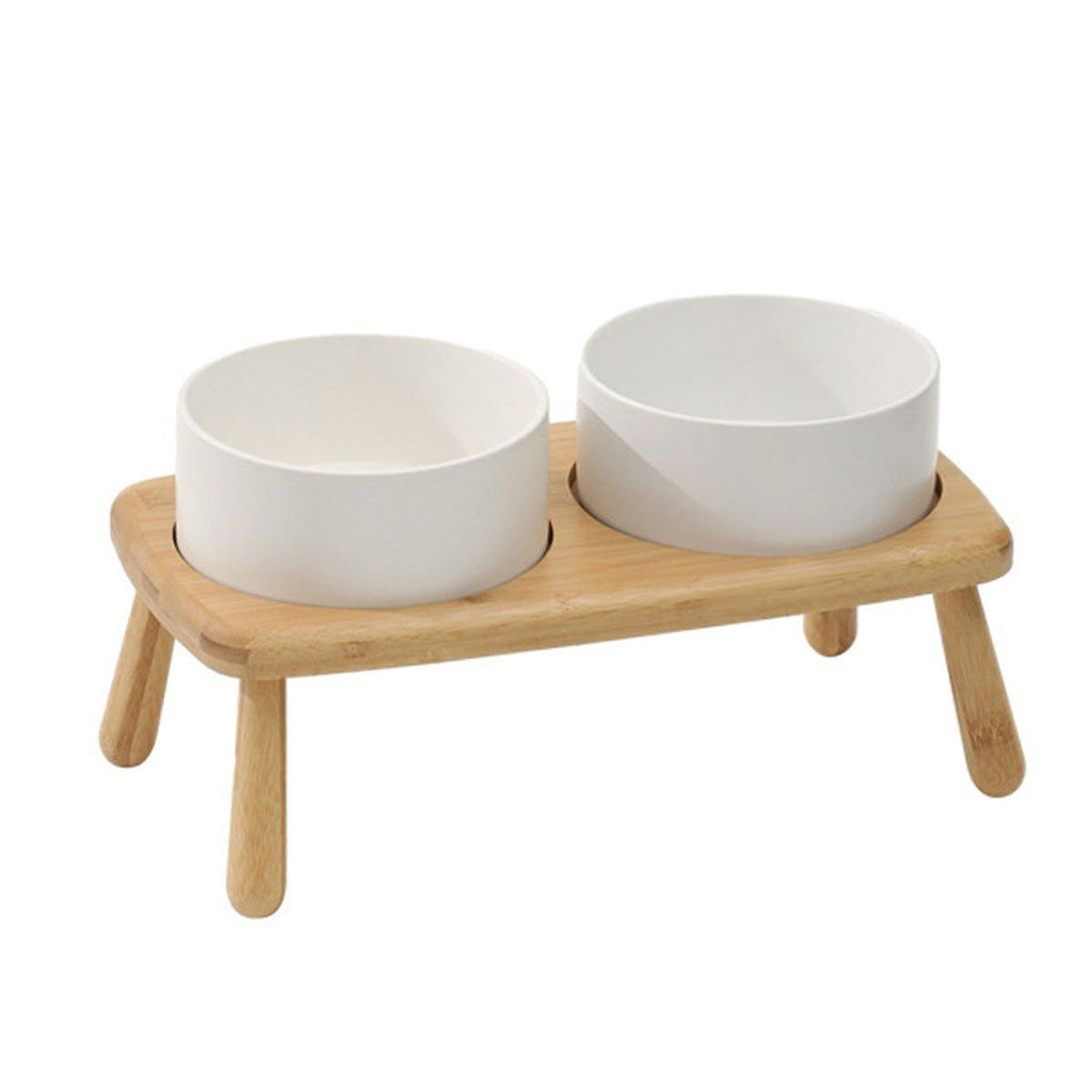 Ceramic Elevated Dog Bowl Anti-Slip Double Bowl for Small Medium Large Dogs-5