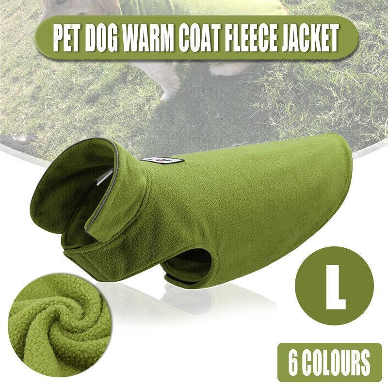 L Size Pet Dog Warm Coat Fleece Jacket Jumper Sweater Winter Puppy Vest Outfit-0