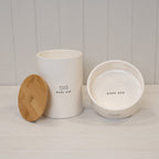 Good Dog' Ceramic Treat Jar with Bamboo Lid.-3