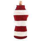 L Red Thick Stripes Jumper Sweater Cat Knitted Coat Puppy Pet Winter Knitwear
