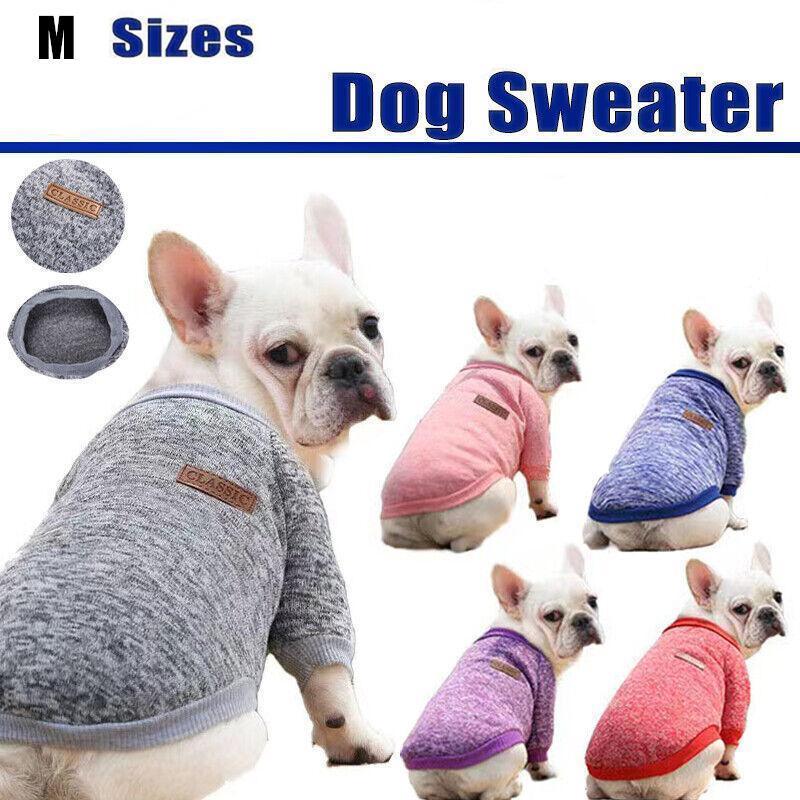 M Size Cute Pet Dog Warm Jumper Sweater Clothes Cat Knitted Coat Winter