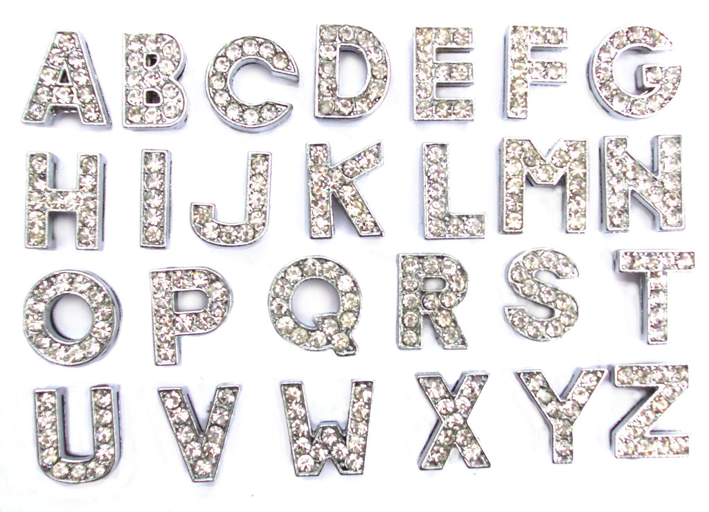 Crystal Slider Letters 10mm - Silver-1