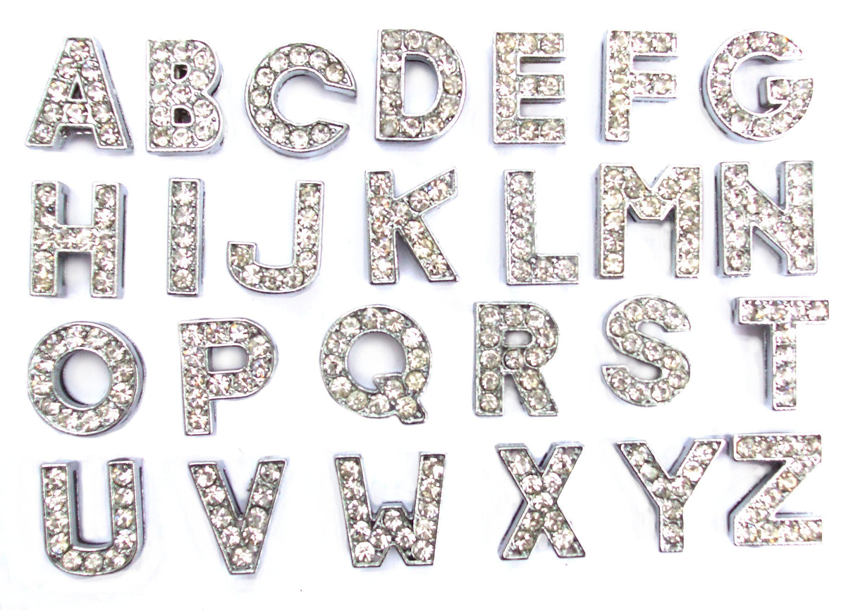 Crystal Slider Letters 10mm - Silver-1