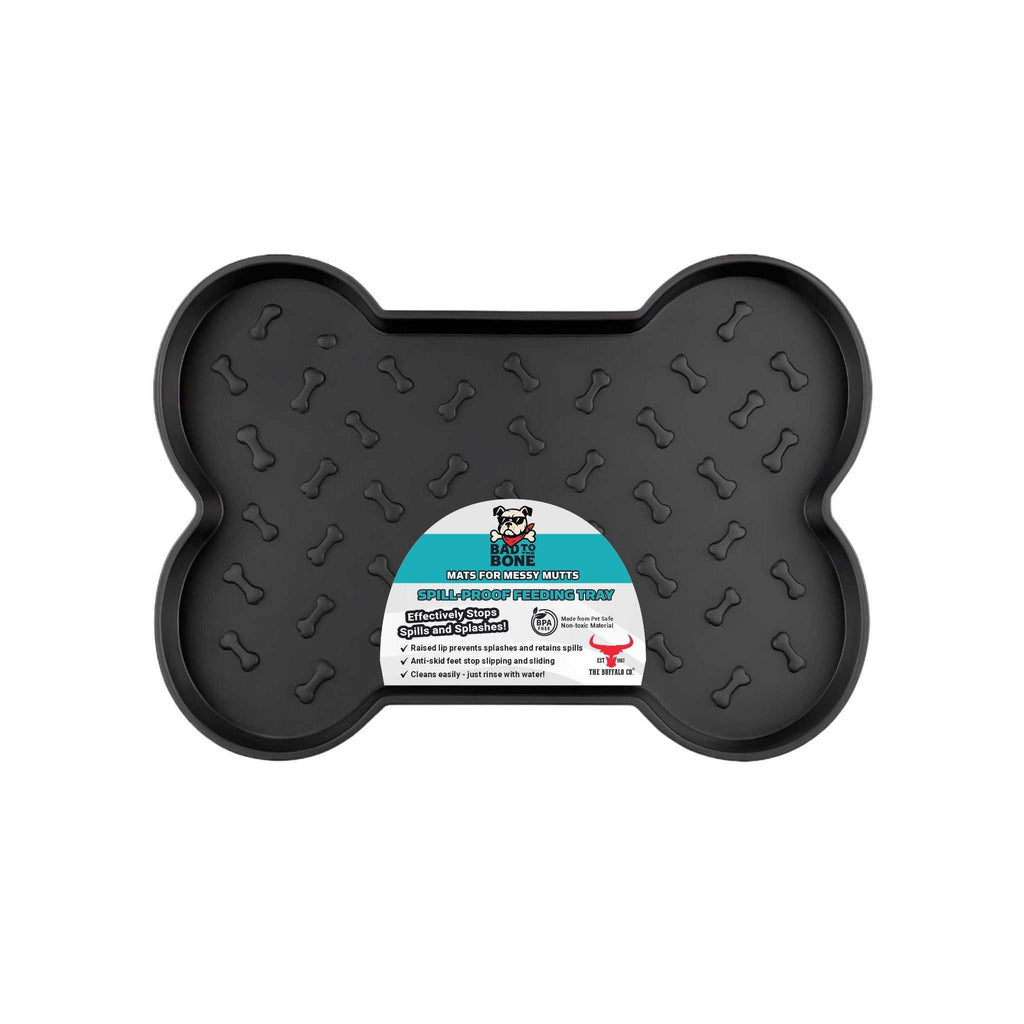 Spill-Proof Dog Feeding Mat - Black-0