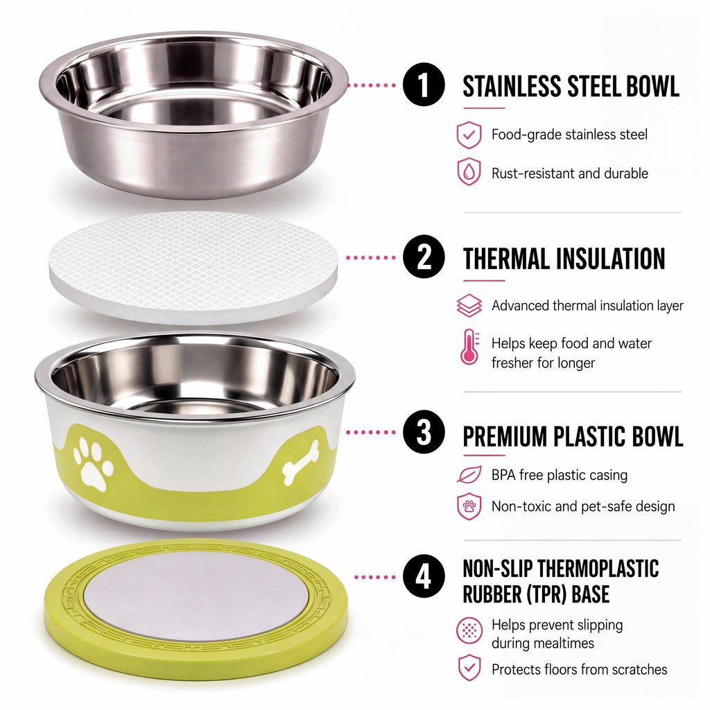 ThermaCool Dog Bowl - Olive Green-2