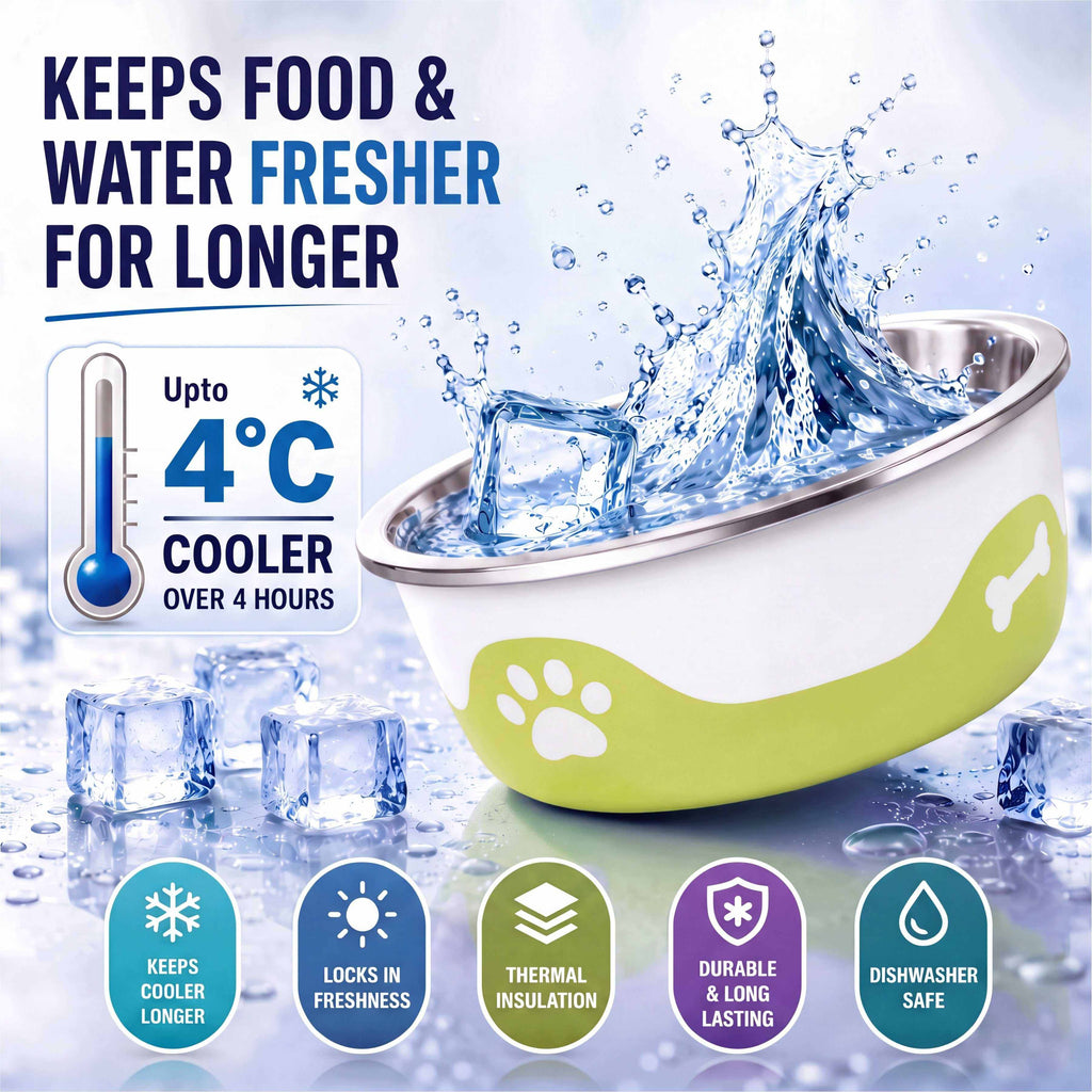 ThermaCool Dog Bowl - Olive Green-1